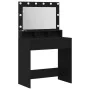 Mesa de Maquillaje con Luces LED - Madera Negra 79x41x135 cm | Foro24.es | Tu tienda online para hogar, jardín y más Foro24.es