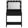 Mesa de Maquillaje con Luces LED - Madera Negra 79x41x135 cm | Foro24.es | Tu tienda online para hogar, jardín y más Foro24.es