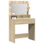 Mesa de Maquillaje con Luces LED Roble Sonoma 79x41x135 cm von , Schlafzimmerkommoden - Ref: Foro24-865111, Preis: 111,97 €, ...