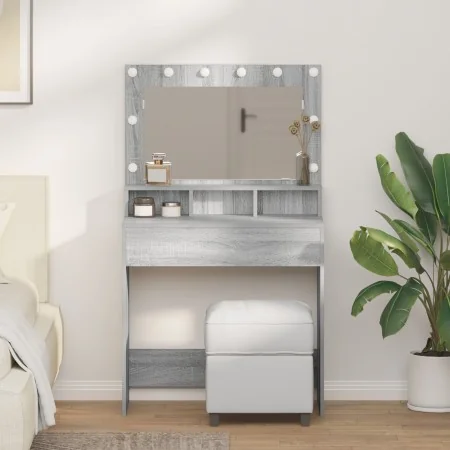 Mesa tocador con luces LED Gris Sonoma 79x41x135 cm | Foro24.es | Tu tienda online para hogar, jardín y más Foro24.es