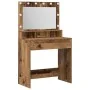Mesa de tocador con luces LED de madera antigua 79x41x135 cm | Foro24.es | Tu tienda online para hogar, jardín y más Foro24.es