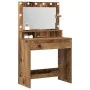 Mesa de tocador con luces LED de madera antigua 79x41x135 cm | Foro24.es | Tu tienda online para hogar, jardín y más Foro24.es
