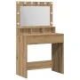 Mesa de tocador con luces LED de roble artesanal 79x41x135 cm | Foro24.es | Tu tienda online para hogar, jardín y más Foro24.es