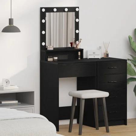 Mesa de maquillaje con luces LED en roble negro 50x41x135 cm von , Schlafzimmerkommoden - Ref: Foro24-865119, Preis: 94,07 €,...