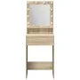 Mesa de tocador con luces LED en Roble de Sonoma, 50x41x135 cm de , Tocadores para dormitorios - Ref: Foro24-865120, Precio: ...