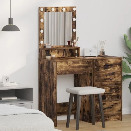 Mesa de tocador con luces LED en roble ahumado 50x41x135 cm | Foro24.es | Tu tienda online para hogar, jardín y más Foro24.es