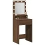 Escritorio de Maquillaje con Luces LED - Roble Marrón - 50x41x135 cm | Foro24.es | Tu tienda online para hogar, jardín y más Foro24.es