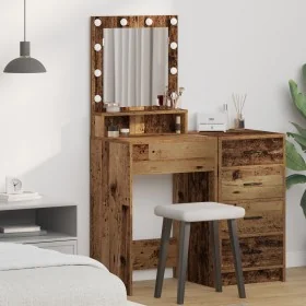 Mesa de Tocador con Luces LED - Madera Vieja