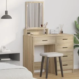 Mesita de Tocador con Cajones en Roble Sonoma 50x41x140 cm by , Bedroom Dressers - Ref: Foro24-865129, Price: 77,00 €, Discou...