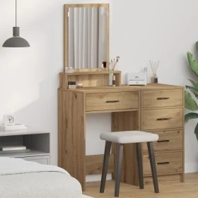 Mesita de maquillaje con cajones de roble artesanal 50x41x140 cm by , Bedroom Dressers - Ref: Foro24-865135, Price: 77,00 €, ...