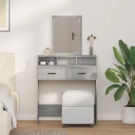 Mesa de tocador con cajones Gris Concreto