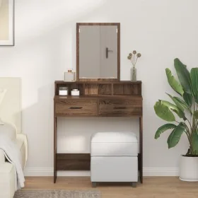 Mesa de Maquillaje con Cajones de Madera de Roble Marrón 79x41x140 cm by , Bedroom Dressers - Ref: Foro24-865142, Price: 97,6...