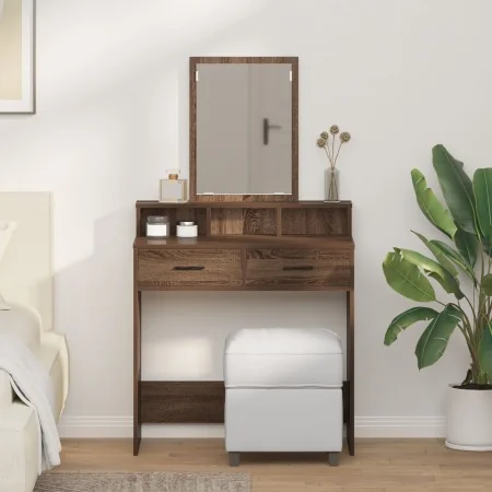 Mesa de Maquillaje con Cajones de Madera de Roble Marrón 79x41x140 cm by , Bedroom Dressers - Ref: Foro24-865142, Price: 97,6...