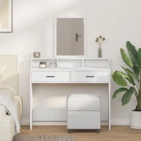 Mesita de tocador blanca con cajones 100x41x140 cm von , Schlafzimmerkommoden - Ref: Foro24-865145, Preis: 109,32 €, Rabatt: ...