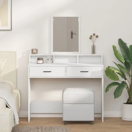 Mesita de tocador blanca con cajones 100x41x140 cm von , Schlafzimmerkommoden - Ref: Foro24-865145, Preis: 109,32 €, Rabatt: ...