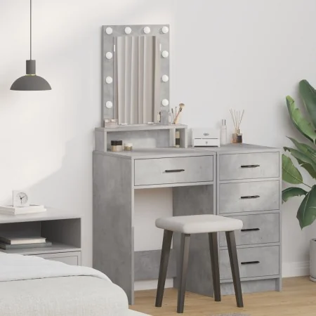 Mesa de Maquillaje con Luces LED Gris Concreto 50x41x140 cm von , Schlafzimmerkommoden - Ref: Foro24-865157, Preis: 92,84 €, ...