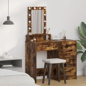 Mesa de Tocador con Luces LED Roble Ahumado