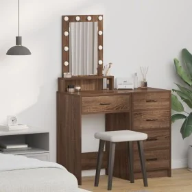 Mesa de Tocador con Luces LED Madera de Fresno