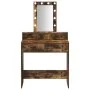 Mesa de tocador con luces LED en roble ahumado 79x41x140 cm | Foro24.es | Tu tienda online para hogar, jardín y más Foro24.es