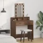 Mesa de tocador con luces LED en color marrón roble, 79x41x140 cm | Foro24.es | Tu tienda online para hogar, jardín y más Foro24.es