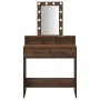 Mesa de tocador con luces LED en color marrón roble, 79x41x140 cm | Foro24.es | Tu tienda online para hogar, jardín y más Foro24.es