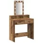Mesa de Tocador con Luces LED - Estilo de Madera Vintage, 79x41x140 cm de , Tocadores para dormitorios - Ref: Foro24-865170, ...