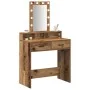 Mesa de Tocador con Luces LED - Estilo de Madera Vintage, 79x41x140 cm de , Tocadores para dormitorios - Ref: Foro24-865170, ...
