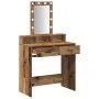 Mesa de Tocador con Luces LED - Estilo de Madera Vintage, 79x41x140 cm de , Tocadores para dormitorios - Ref: Foro24-865170, ...