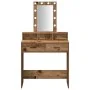 Mesa de Tocador con Luces LED - Estilo de Madera Vintage, 79x41x140 cm de , Tocadores para dormitorios - Ref: Foro24-865170, ...