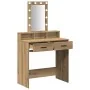 Mesa de tocador rústica con luces LED de roble 79x41x140 cm | Foro24.es | Tu tienda online para hogar, jardín y más Foro24.es