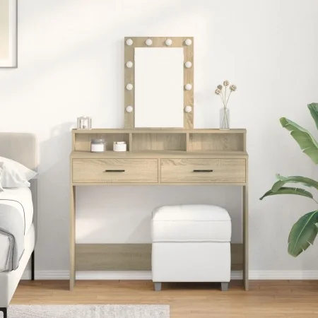 Mesa de tocador con luces LED Roble Sonoma 100x41x140 cm | Foro24.es | Tu tienda online para hogar, jardín y más Foro24.es