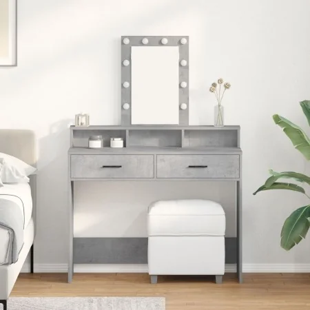 Mesa de Tocador con luces LED Gris concreto 100x41x140 cm | Foro24.es | Tu tienda online para hogar, jardín y más Foro24.es