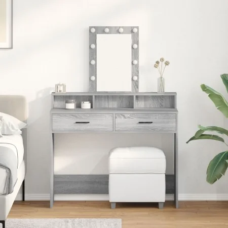 Mesa de tocador con luces LED Gris Sonoma 100x41x140 cm | Foro24.es | Tu tienda online para hogar, jardín y más Foro24.es