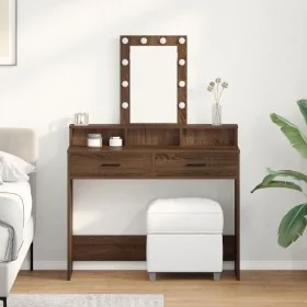 Mesa de maquillaje con luces LED de madera de