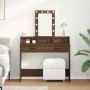 Mesa de maquillaje con luces LED de madera de roble marrón 100x41x140 cm | Foro24.es | Tu tienda online para hogar, jardín y más Foro24.es