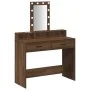 Mesa de maquillaje con luces LED de madera de roble marrón 100x41x140 cm | Foro24.es | Tu tienda online para hogar, jardín y más Foro24.es