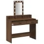 Mesa de maquillaje con luces LED de madera de roble marrón 100x41x140 cm | Foro24.es | Tu tienda online para hogar, jardín y más Foro24.es