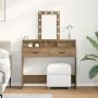 Mesa de tocador con luces LED en roble artesano 100x41x140 cm | Foro24.es | Tu tienda online para hogar, jardín y más Foro24.es