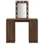 Mesa de tocador con luces LED Roble Marrón 102x33x135 cm | Foro24.es | Tu tienda online para hogar, jardín y más Foro24.es