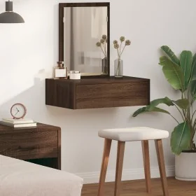 Mesa de tocador colgante Roble Marrón 60x40x70 cm