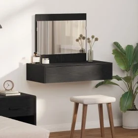 Mesa de Tocador Colgante en la Pared Roble Negro