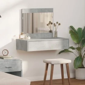 Mesa de Tocador Colgante Gris Concreto 83x40x70 cm