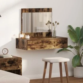 Mesa de tocador colgante Roble ahumado 83x40x70 cm