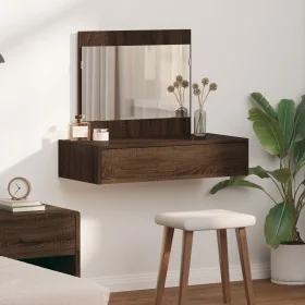 Mesa de tocador colgante roble marrón 83x40x70 cm