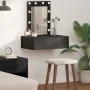 Mesa de Tocador Montada en la Pared con Luces LED - Roble Negro | Foro24.es | Tu tienda online para hogar, jardín y más Foro24.es