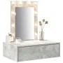 Mesa de tocador colgante con luces LED en Gris Concreto | Foro24.es | Tu tienda online para hogar, jardín y más Foro24.es