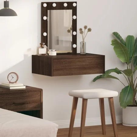 Tocador colgante con luces LED en roble marrón | Foro24.es | Tu tienda online para hogar, jardín y más Foro24.es