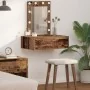 Mesa de Tocador Montada en la Pared con Luces LED de Madera Envejecida von , Schlafzimmerkommoden - Ref: Foro24-865224, Preis...