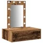 Mesa de Tocador Montada en la Pared con Luces LED de Madera Envejecida von , Schlafzimmerkommoden - Ref: Foro24-865224, Preis...