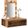 Mesa de Tocador Montada en la Pared con Luces LED de Madera Envejecida von , Schlafzimmerkommoden - Ref: Foro24-865224, Preis...
